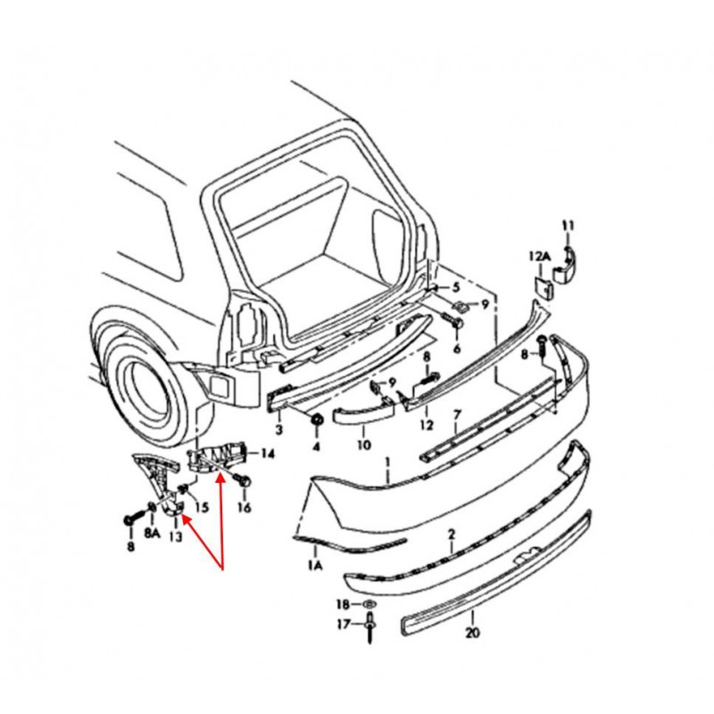 Rear Bumper Support brackets (S3 - facelift)