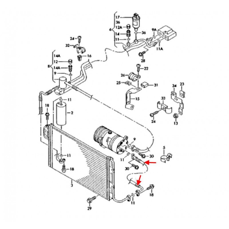 Aircon Pipe (pump to radiator) (S3 - BAM)	