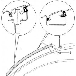 Roof moulding passenger (TT - silver)